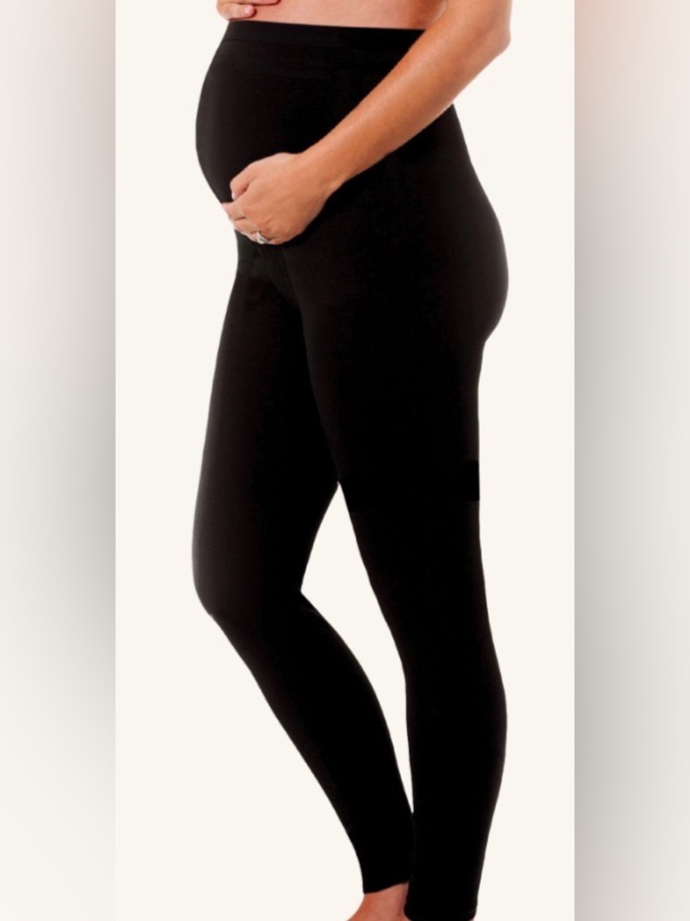 Women’s Maternity Classic Full Panel Leggings in Black Sz XL